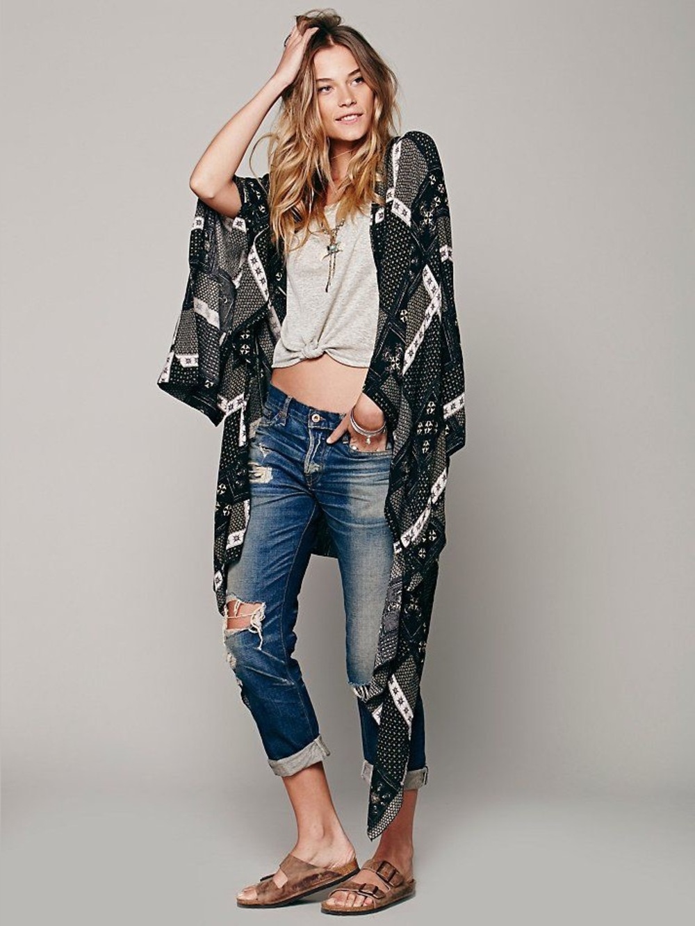 Free People Convertible Festival Flowy Cape
